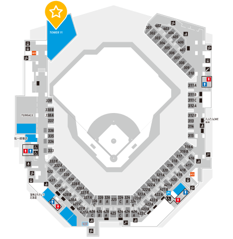 Location of tower eleven onsen & sauna