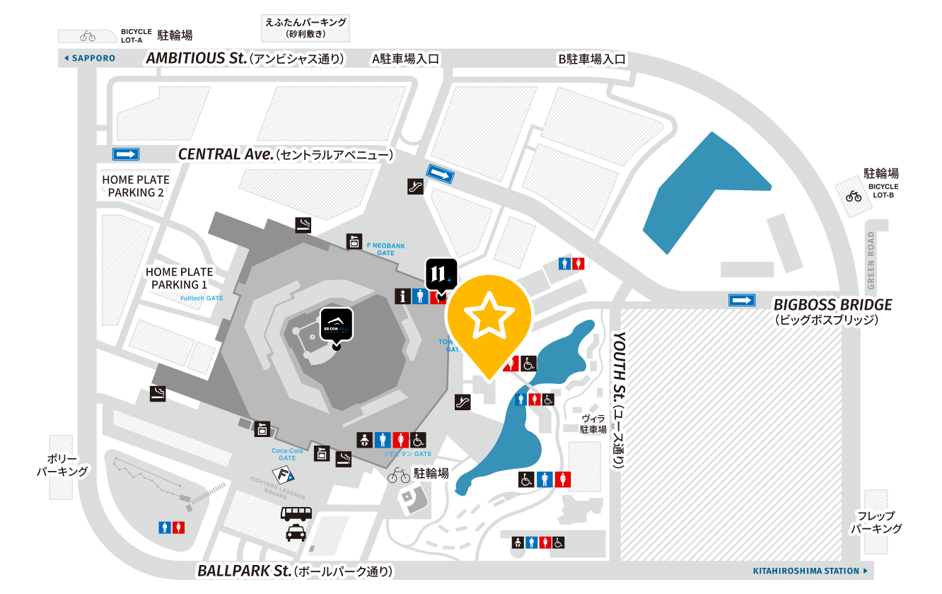 Location of Specialized Hokkaido Ballpark F Village Experience Center