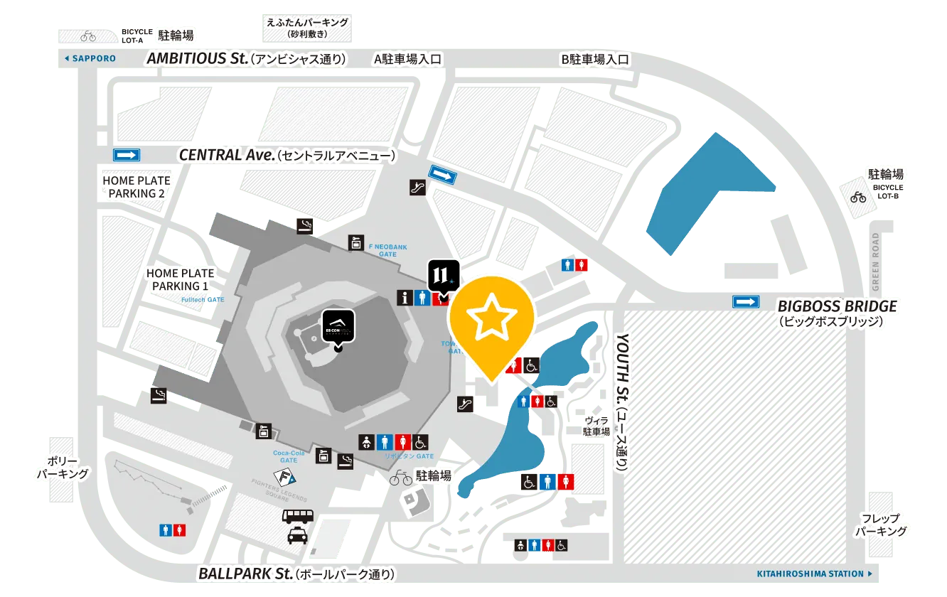 Location of Specialized Hokkaido Ballpark F Village Experience Center
